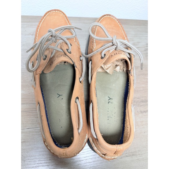 Sperry Top-Sider Mens 10 M Tan Leather Boat Shoes Deck Loafers - Picture 6 of 7